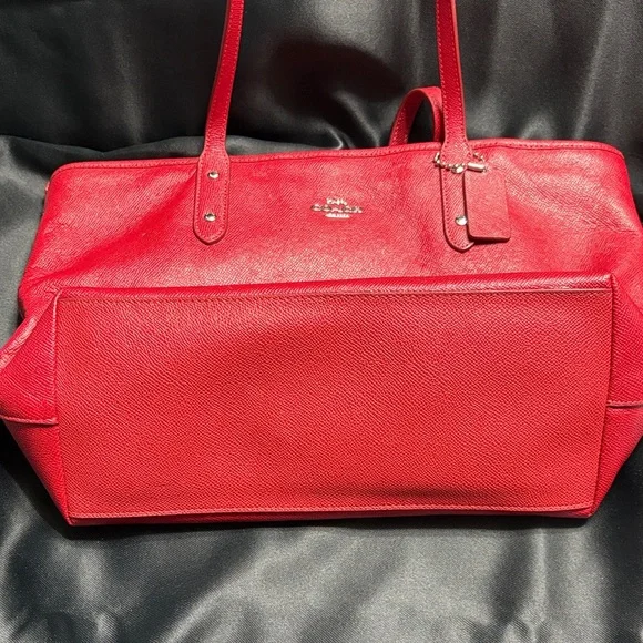 Coach Vibrant Red Leather Tote - Picture 5 of 13